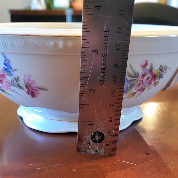 VTG Zeh Scherzer Lg Round Covered Dish Footed 2 Handled Gold Floral Balvarian - Picture 11 of 13